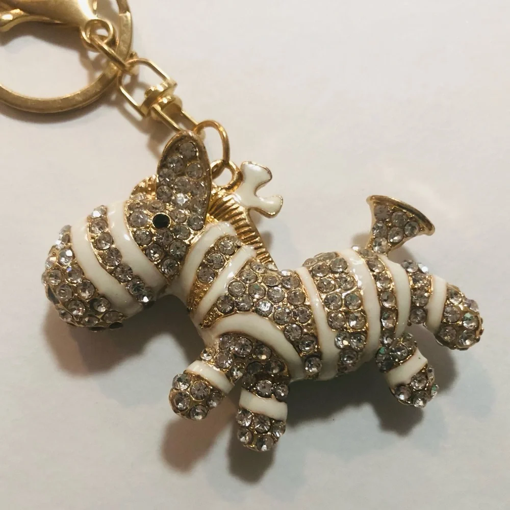 New Crystal Zebra Purse Charm/ Keychain - Picture 4 of 4